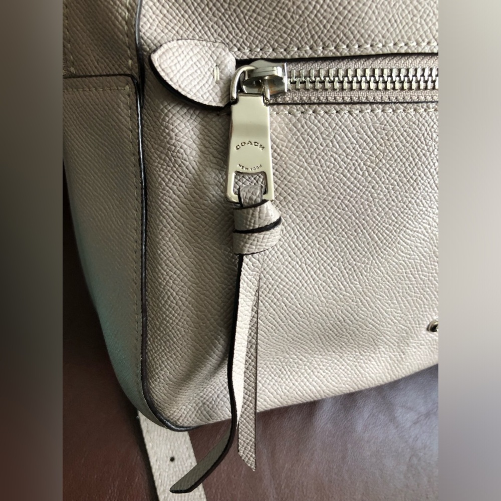 Coach Taupe Leather Backpack Purse - Picture 3 of 13